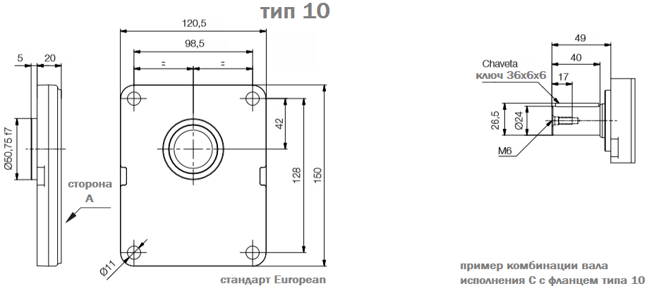 Фланцы 10 насосов серии PLAN Roquet